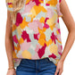 Multicolor Abstract Printed Flutter Sleeveless Shirt