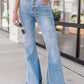 Blue Light Wash High Waisted Bell Bottom Jeans