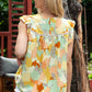 Multicolor Abstract Printed Flutter Sleeveless Shirt