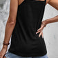 Black Basic & Casual Split V Neck Tank Top