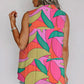 Multicolor Abstract Geometric Print Sleeveless Shirt
