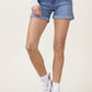 Denim Shorts with Pin Tuck Detail