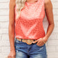 Rose Satin Leopard Casual Round Neck Tank Top