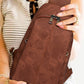 Rose Tan Plain Vintage Suede Crossbody Bag