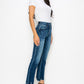 PLUS SIZE - HIGH RISE DOUBLE WAIST BAND JEANS