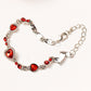 Fiery Red Valentine Heart Shape Gem Bracelet