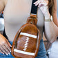 Brown Rugby PU Mini Crossbody Bag