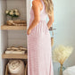 Pink Sleeveless Floor Length Leopard Print Dress with Pockets