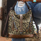 Brown Leopard Stud Western Shoulder Bag