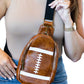 Brown Rugby PU Mini Crossbody Bag