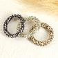 Black Leopard Telephone Spiral Coil Wire Hair Tie