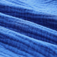 Blue Textured Knotted Straps High Waist Wide Leg Romper