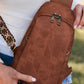 Rose Tan Plain Vintage Suede Crossbody Bag