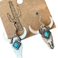 Silver Vintage Turquoise Bull Head Earrings