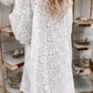 White Elegant Eyelet Lace Shirt Babydoll Dress