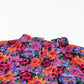 Multicolor Floral Print Round Neck Puff Sleeve Blouse