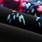 Black Casual Butterfly Sleeves Split V Neck Tie-dye Print Blouse