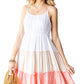 Multicolor Frill Tiered Colorblock Casual A-line Dress