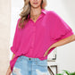 Rose Casual Dolman Oversize Button Shirt