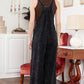 Black Crinkle Loose Fit Wide Leg Jumpsuit