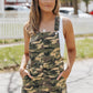 Green Camo Raw Hem Short Overall Dress