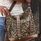 Brown Leopard Stud Western Shoulder Bag