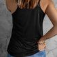 Black Basic & Casual Split V Neck Tank Top