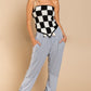 Checkerboard Pattern Tube Top Sweater