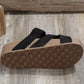 Brown Braided Detail Criss Cross Platform Sandals