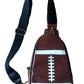 Brown Rugby PU Mini Crossbody Bag