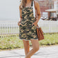 Green Camo Raw Hem Short Overall Dress