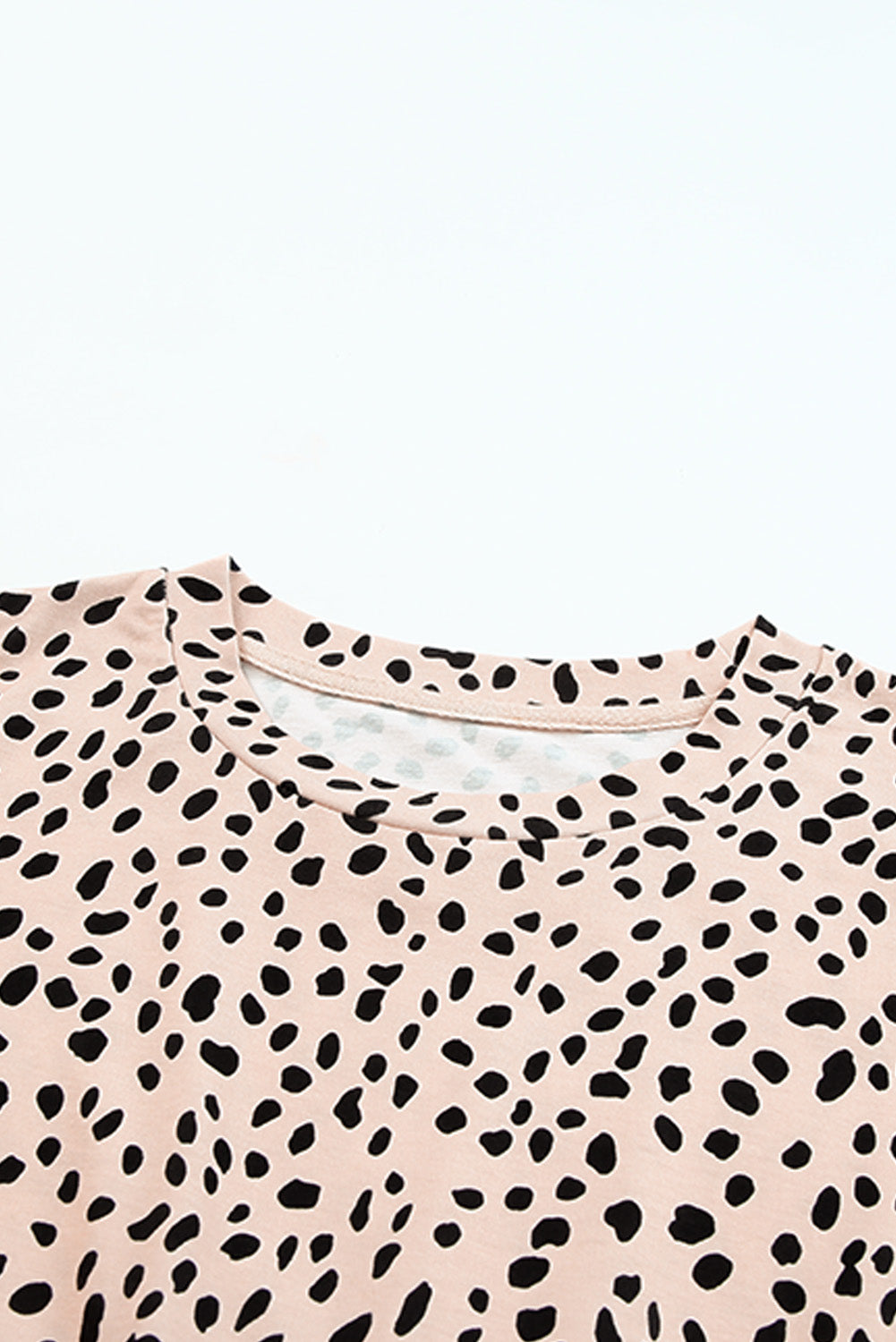 Khaki Short Sleeve Casual Leopard Print Dress for Women