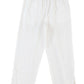 White Lace Splicing Drawstring Linen Pants