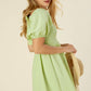 Tie back dress with puff sleeves