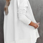 White Oversized Quarter-Zip Pullover Sweatshirt