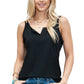 Black Basic & Casual Split V Neck Tank Top