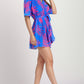 Printed Surplice Half Sleeve Romper