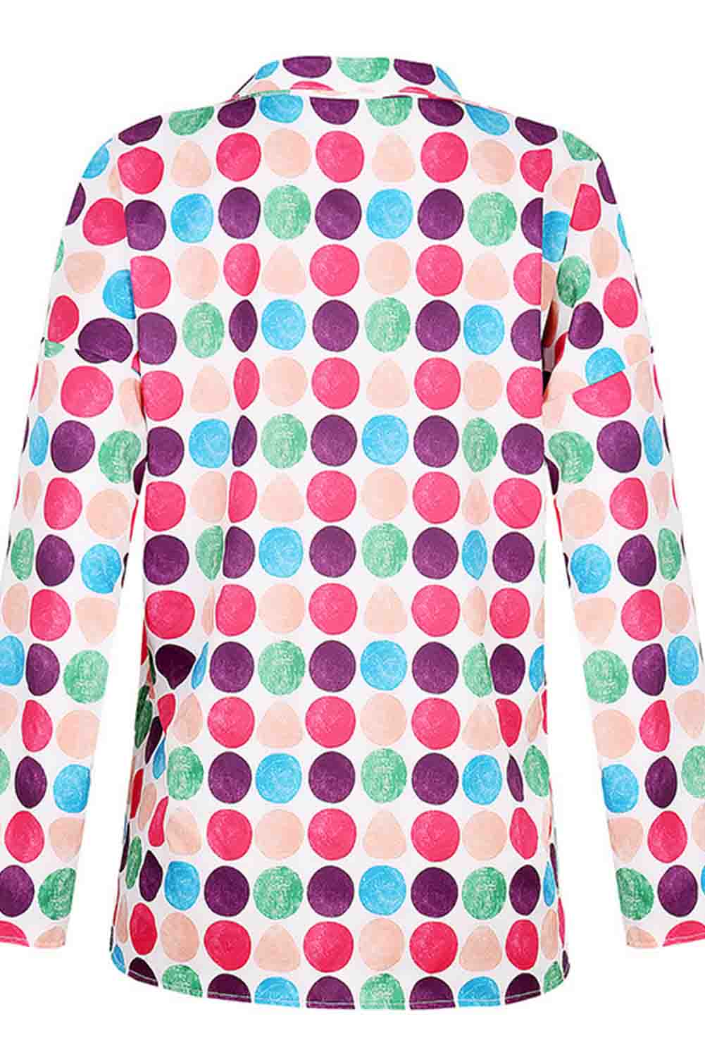 Multicolor Polka Dot Buttoned Long Sleeve Shirt