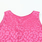 Rose Satin Leopard Casual Round Neck Tank Top