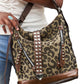 Brown Leopard Stud Western Shoulder Bag