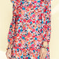 Multicolor Floral Print V Neck Ruffle Boho Mini Dress