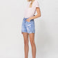 Distressed Boyfriend Shorts W/Cuffs