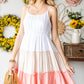 Multicolor Frill Tiered Colorblock Casual A-line Dress