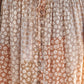 Apricot Boho Flower Print Smocked Waist Button Slit Maxi Skirt
