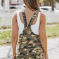 Green Camo Raw Hem Short Overall Dress