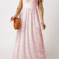 Pink Sleeveless Floor Length Leopard Print Dress with Pockets