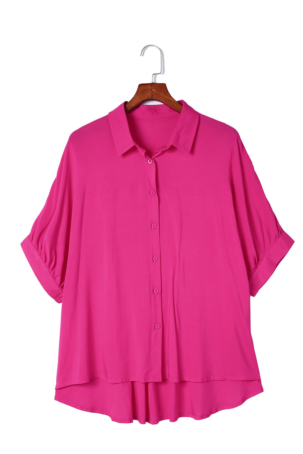 Rose Casual Dolman Oversize Button Shirt