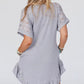 Light Grey Lace Splicing Ruffled Mini T-shirt Dress