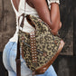 Brown Leopard Stud Western Shoulder Bag