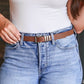 Brown PU Leather Metal Buckle Belt